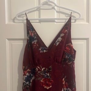 Burgundy Floral Maxi Dress